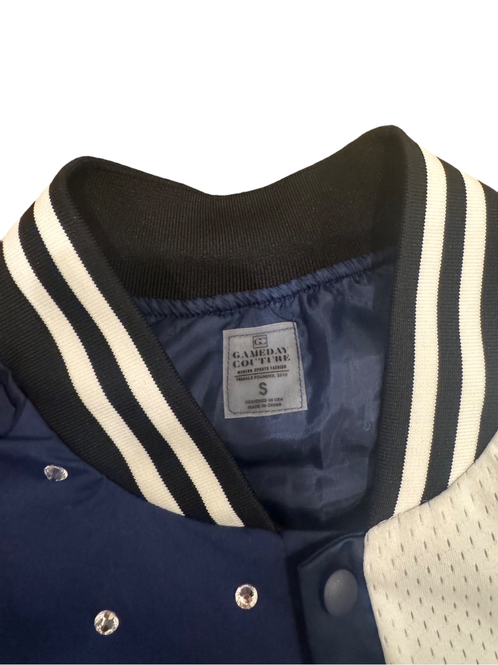 Michigan Wolverines Navy and White Varsity Jacket - Picture 7 of 7